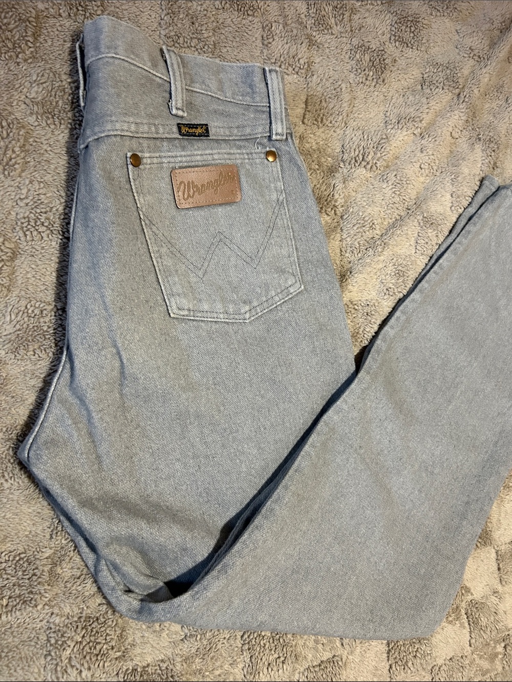 Vintage 80s Wrangler High Rise Mom Jeans Made in USA Grey Wash 32x31 100% Cotton